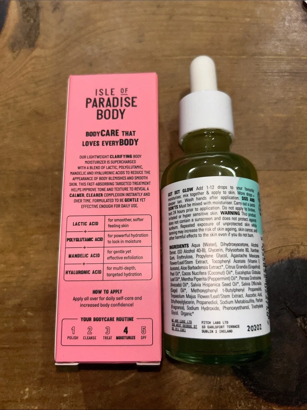Isle of Paradise Self Tanning Drops Medium + Confidently Clear Body Moisturizer